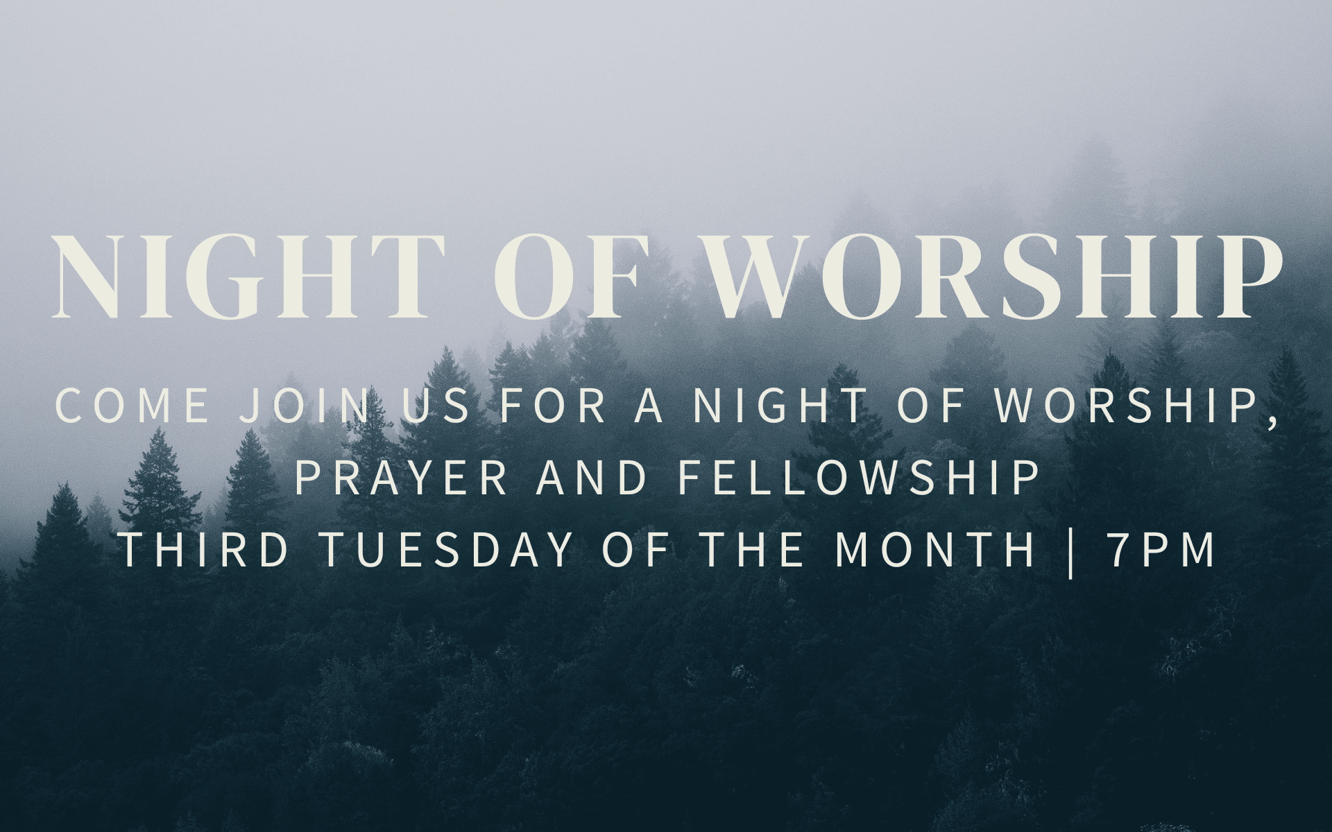 Night of Worship announcement